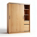 Guarda-roupa de madeira com portas deslizantes e prateleiras 180 x 90 x 40cm